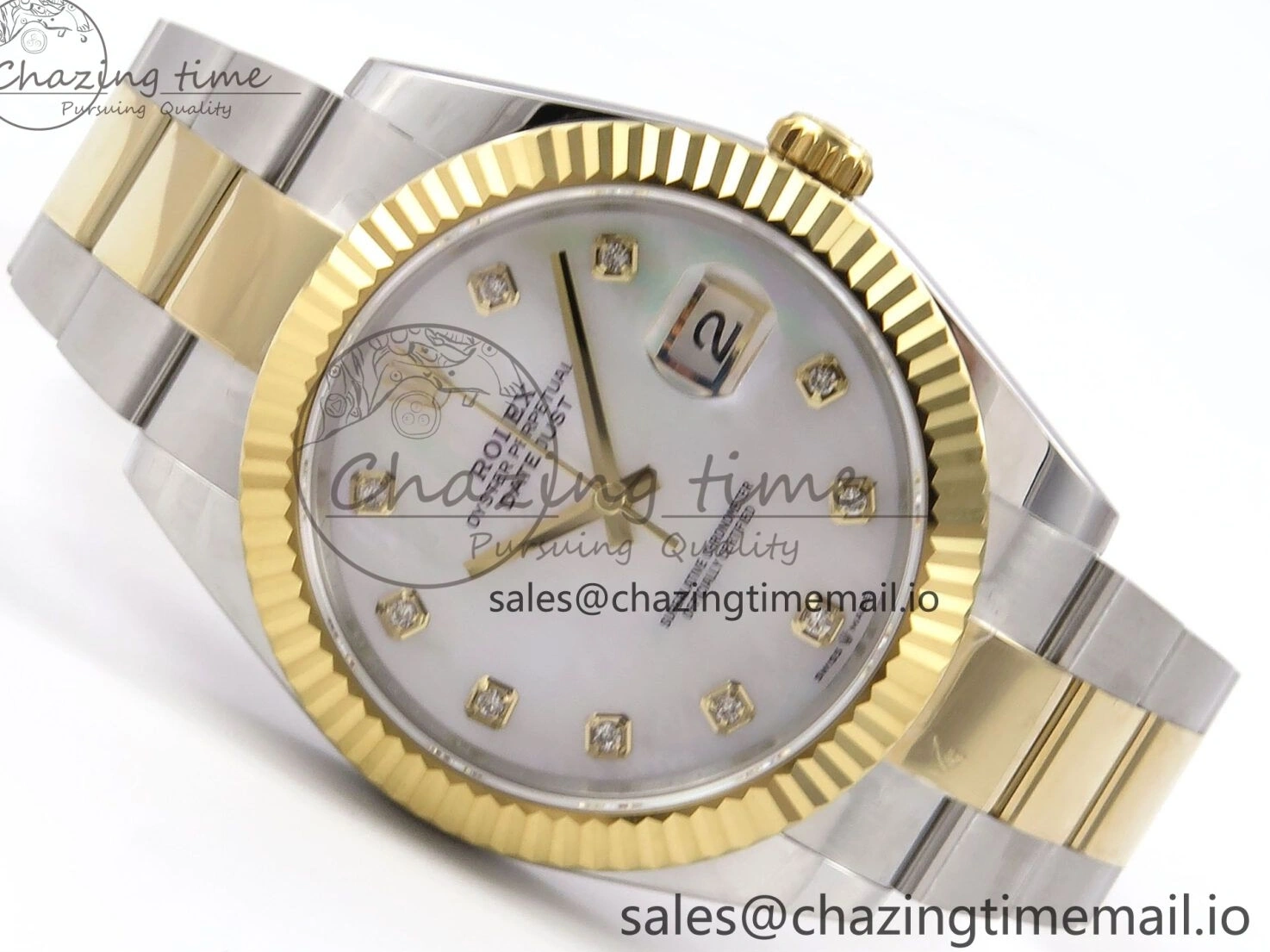 Best AAA Replica Sites MOP EWEF Best 126333 Unique Bracelet Oyster SS Dial Edition 970 DateJust on 41 YG White A 1228